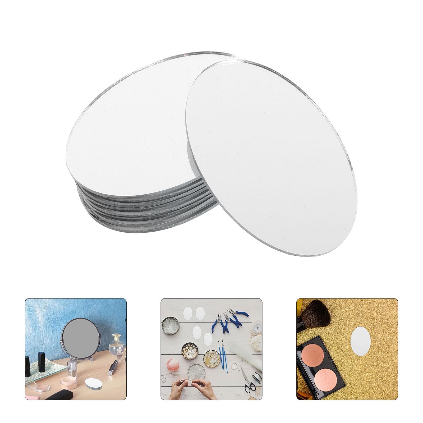 Miroir Ovale Tech Miroirs pour Centres de Table Accessoires de Bijoux Petit LED