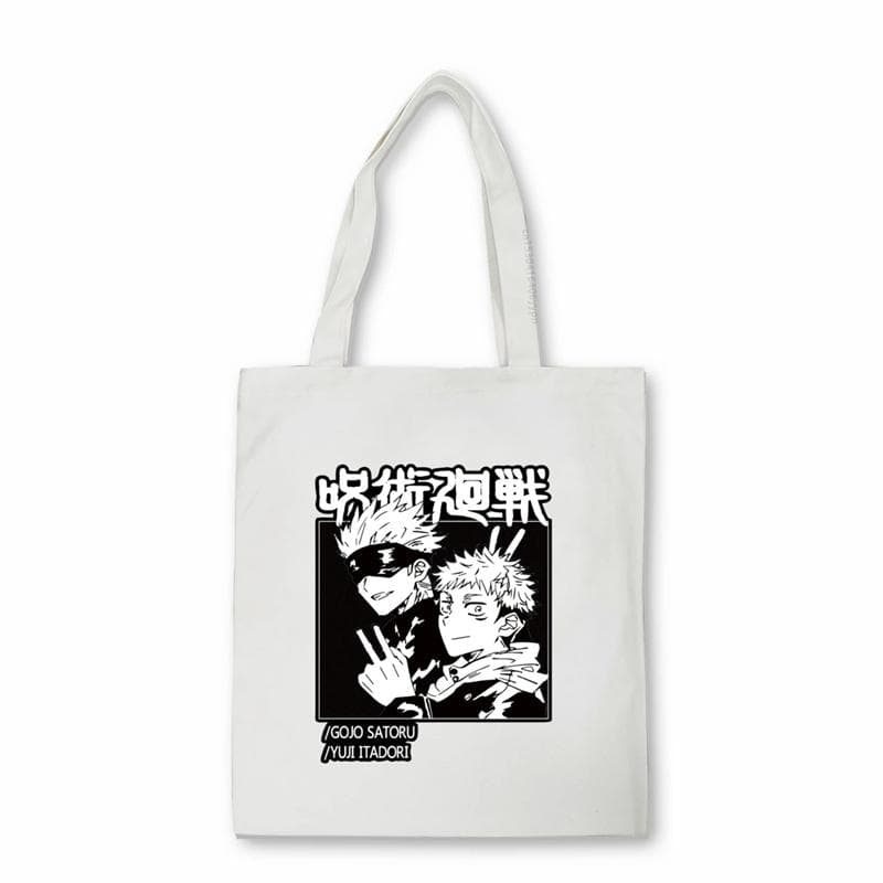 Sac en toile de dessin animé japonais Jujutsu Kaisen, fourre-tout imprimé décontracté Harajuku, sac de shopping de grande capacité, sac à