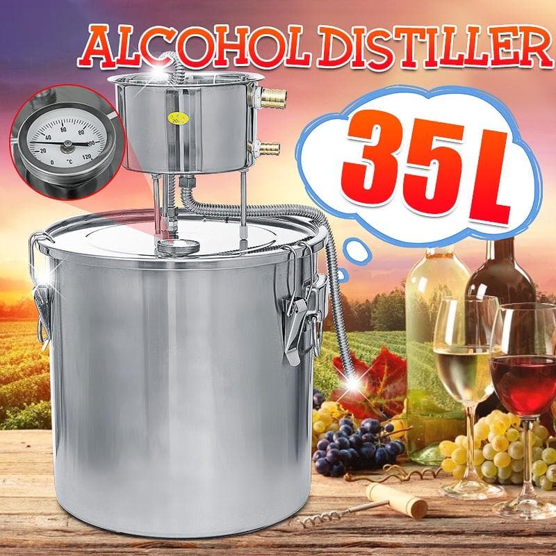Kit de fabrication de vin pour brassage à domicile, distillateur d'alcool, d'eau et de spiritueux, tube en cuivre de 3/6/9 gallons, 11/22/35 litres