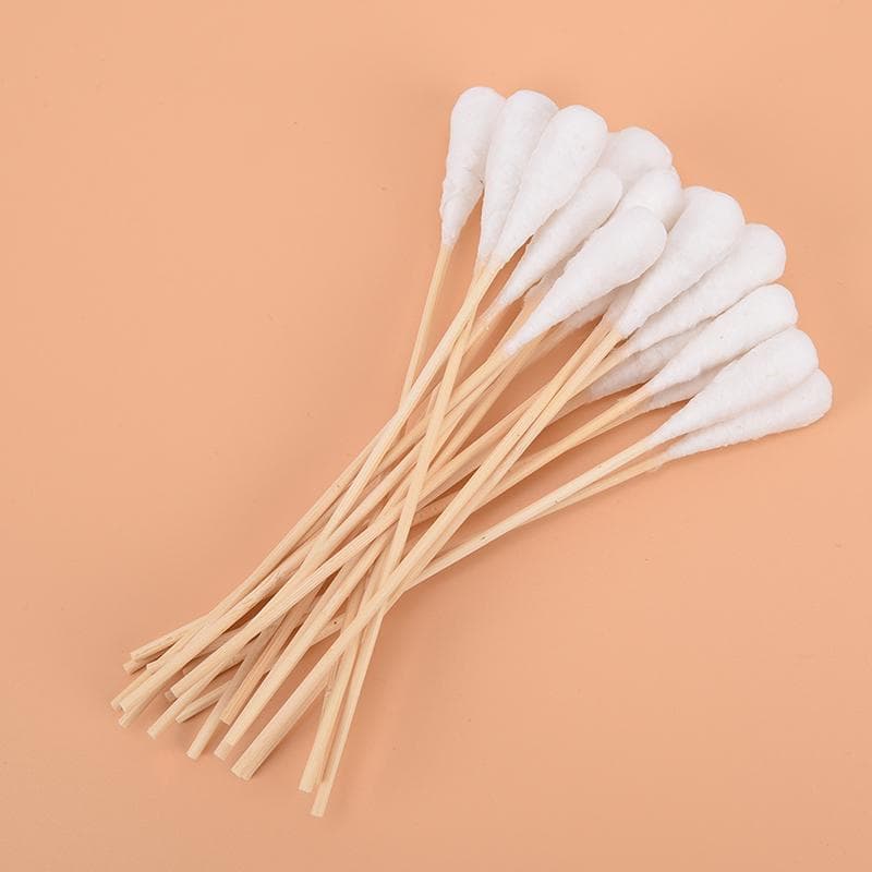 Lot de 20 cotons-tiges en bois de 20 cm, bâtonnets de nettoyage médicaux pour la santé, tête en coton