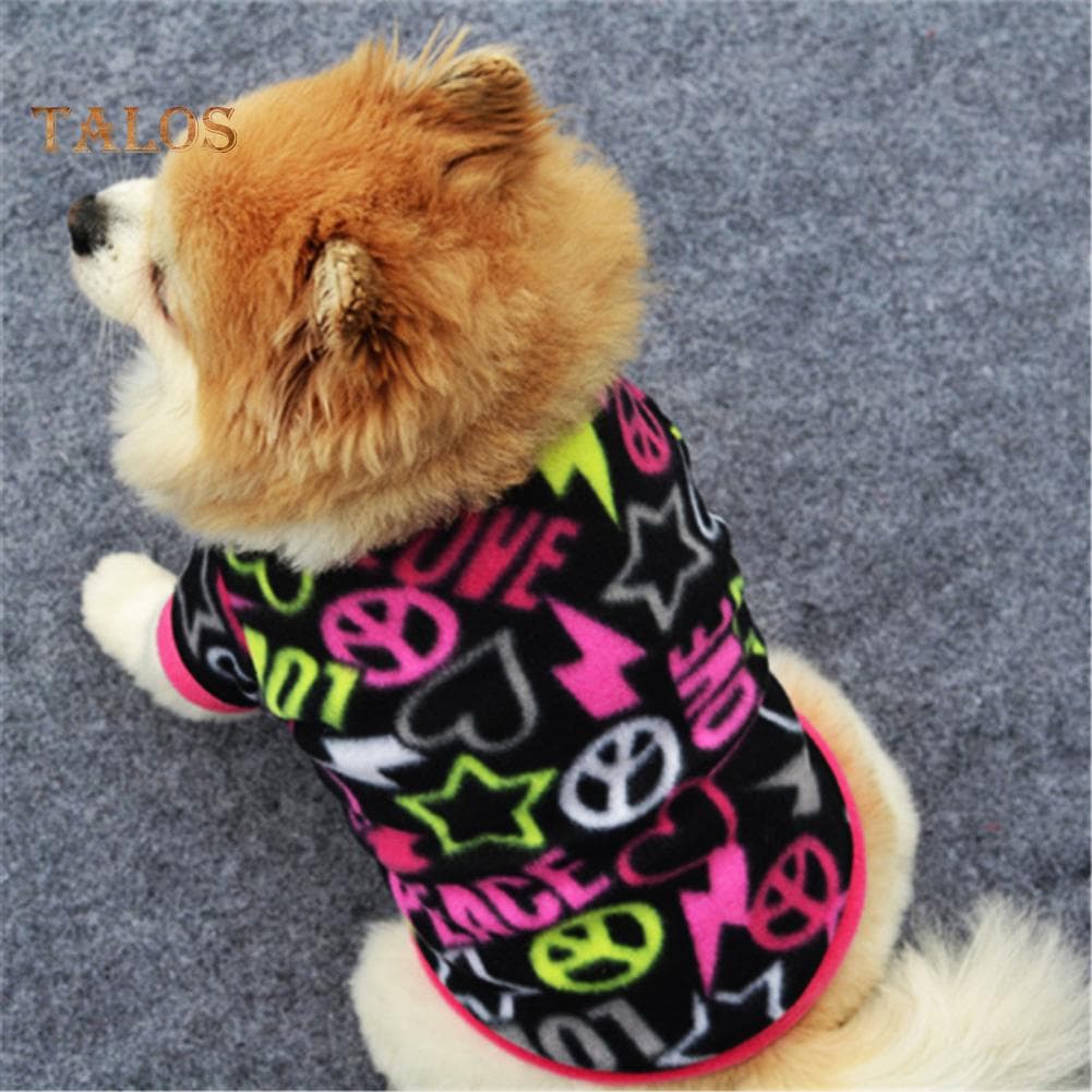THG Chiot Hiver Doux Chaud Coeur Étoiles Imprimer Vêtements Manteau Costume Vêtements Mode Cosplay Hiver