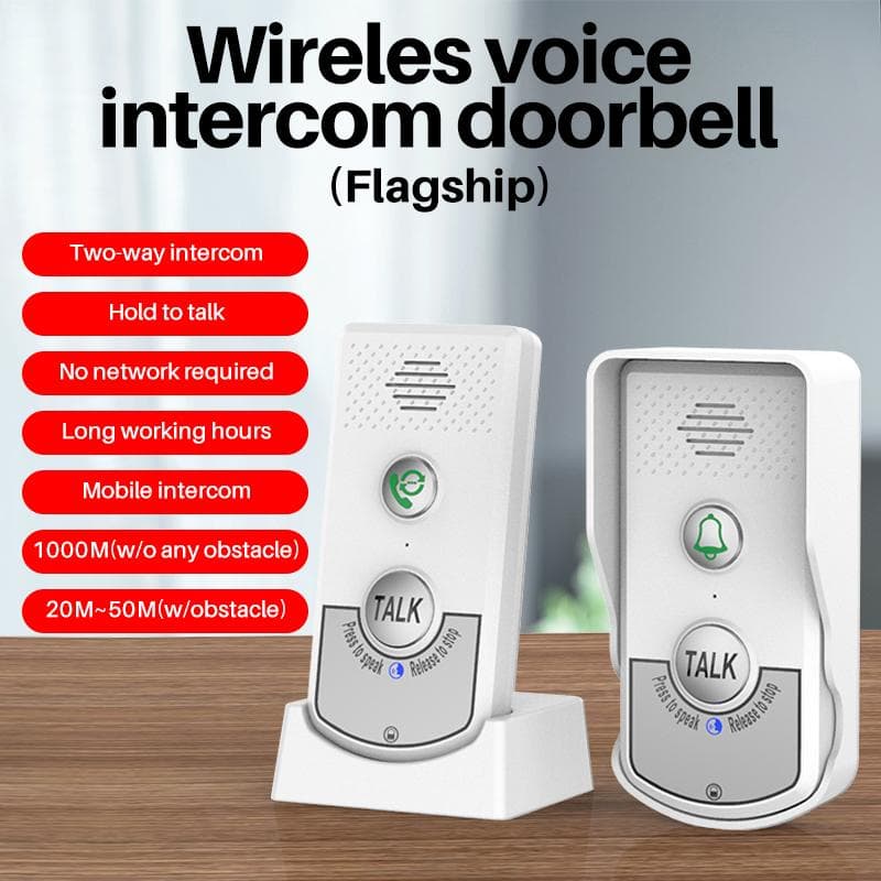 Interphone Audio sans fil 2.4Ghz, sonnette vocale bidirectionnelle H8, émetteur et récepteur vocal, talkie-walkie, sonnette AA noir