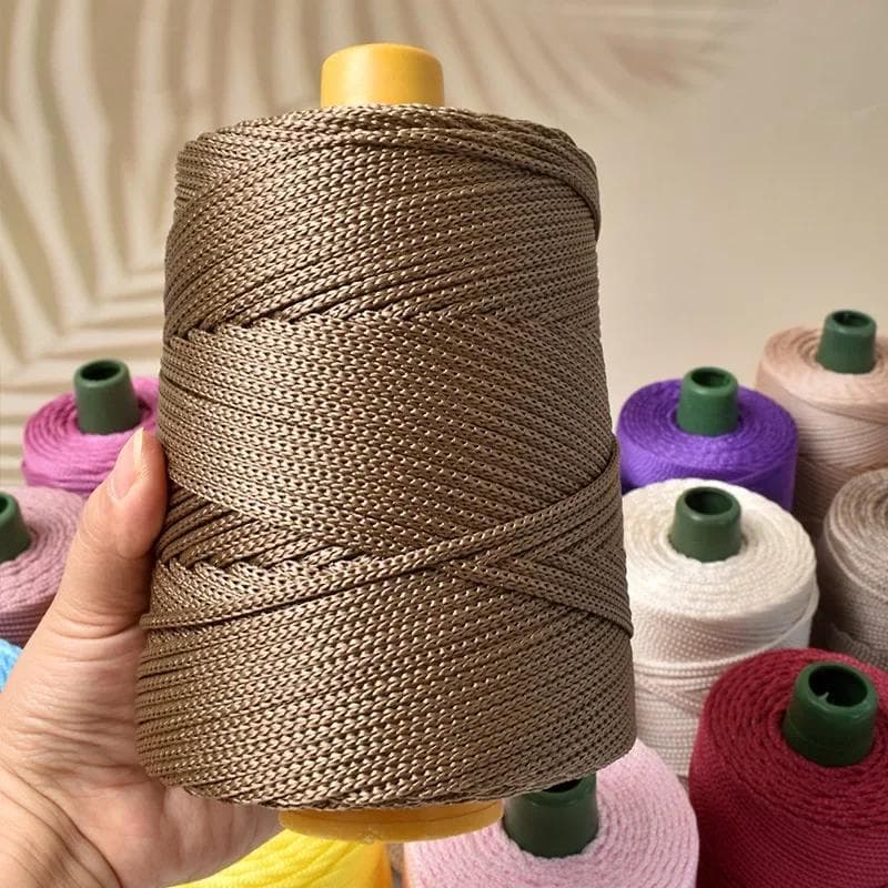 Fil de Soie Glacée Léger pour Été DIY Tissé à la Main Chapeau de Soleil Sac Chaussures Coussin Corde d'Artisanat Laine Creuse Crochet Coussin