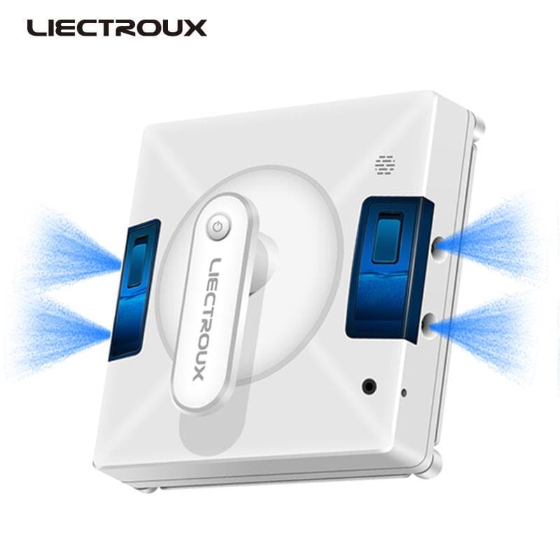 LIECTROUX YW509 Robot Lave-Vitre, Pulvérisation 4 Voies, Capteur Laser, Serpillère Humide pour Vitre d'Intérieur, Robot de Nettoyage pour Sol et