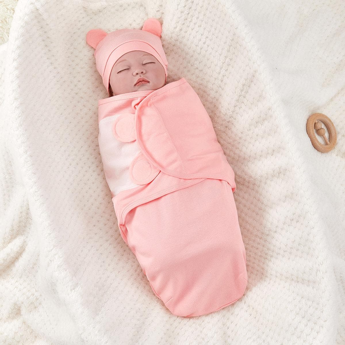 Couverture d'emmaillotage pour bébé Couverture pour nouveau-né 0-3 mois Emmaillotage cm rose