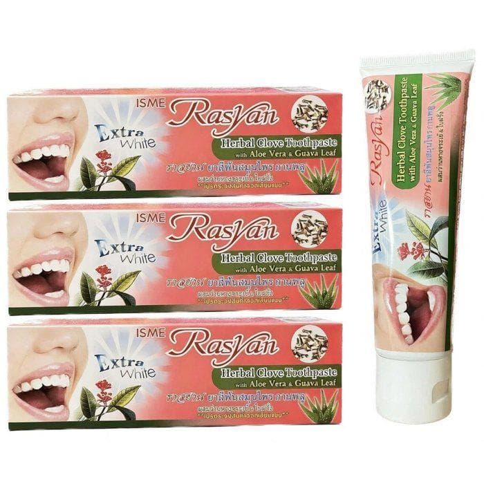 Dentifrice - Isme Rasyan Extra White - Clou de girofle - Aloé vera - Lot 3x100g