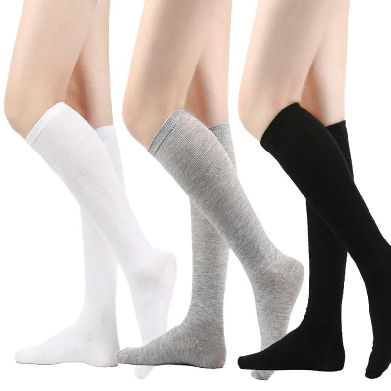 Chaussettes longues à rayures noires et blanches pour femmes, chaussettes sexy au-dessus du genou, chaussettes hautes au-dessus du genou, chaussettes
