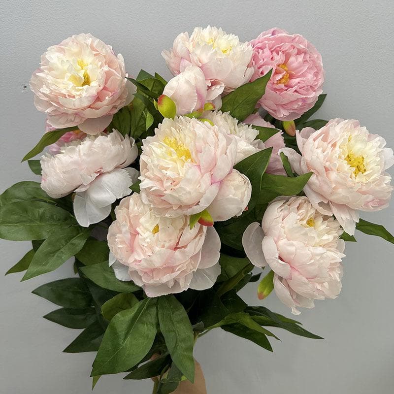 Pivoine à trois têtes Fleur de simulation, Fleur artificielle, Fleur riche, Décoration de maison, Accessoires de mariage rouge rose