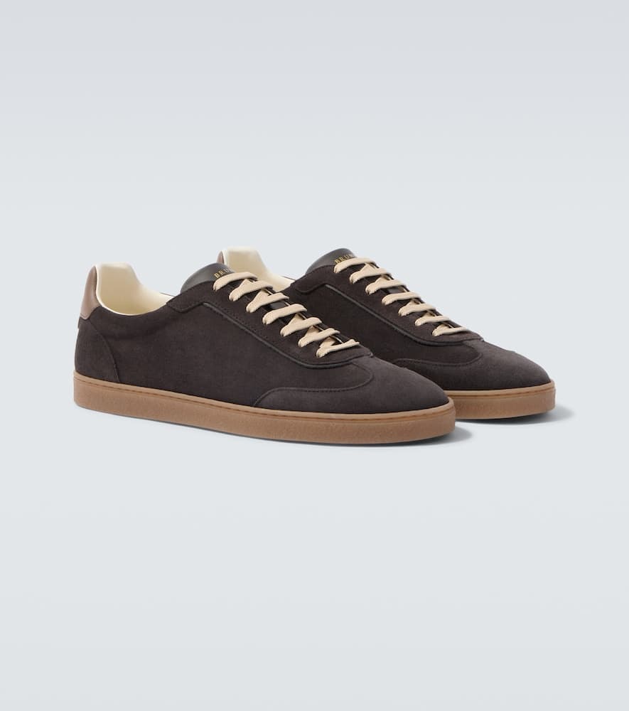 Brunello Cucinelli Baskets en daim et cuir