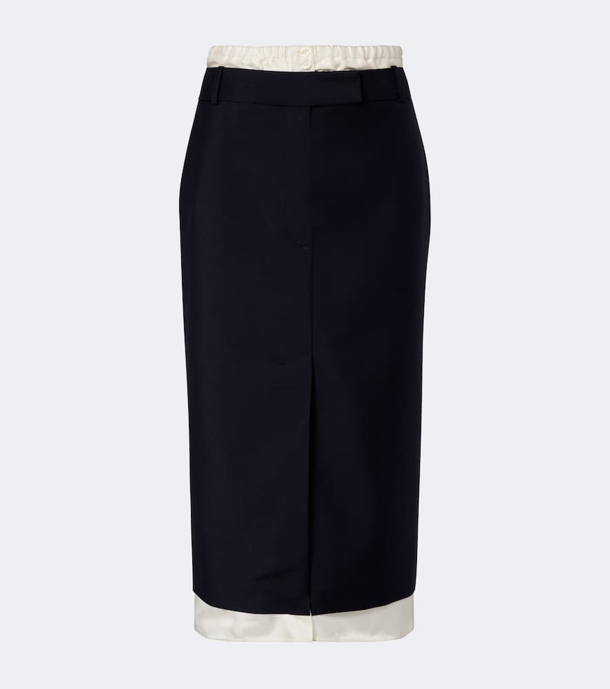 Róhe Jupe midi en laine et mohair