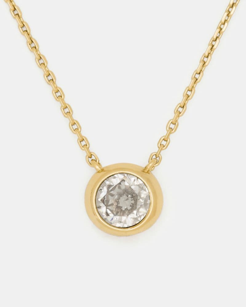 Kate Spade | Women's Necklaces Round Stone Pendant - Necklace in Clear/Gold/Beige