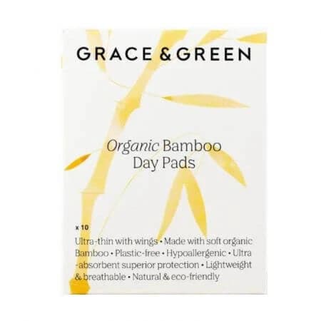 Serviettes de jour en bambou biologique, 10 pièces, Grace and Green