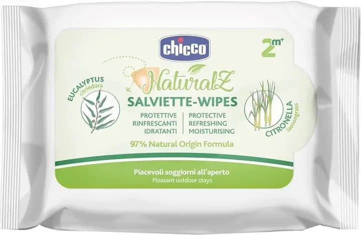 Naturalz Serviettes de table vivifiantes à l'extrait d'eucalyptus et de citronnelle, 20 pièces, Chicco