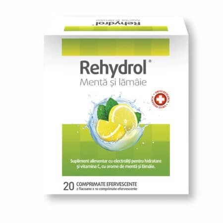 Rehydrol à la menthe et au citron, 20 comprimés effervescents, MBA Pharma view 2