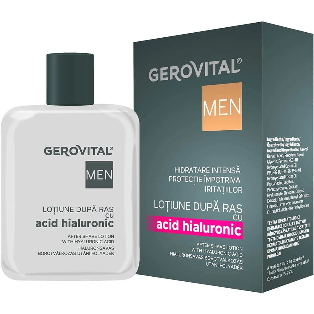 Lotion après-rasage à l'acide hyaluronique Gerovital Men, 100 ml, Farmec view 2