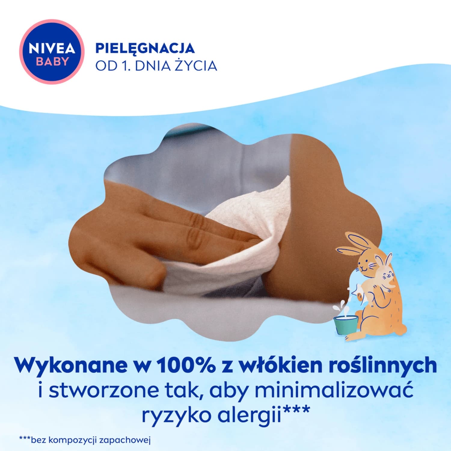 Nivea Baby 99% Pure Water, lingettes humides biodégradables, 3 x 57 pièces view 2