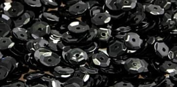 Paillettes décoratives 6mm, noires