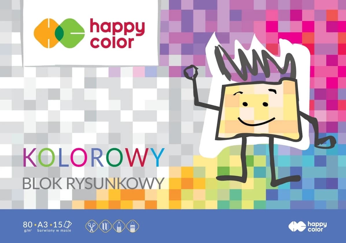 Cahier de dessin Happy Color, couleur A3, 15 feuilles