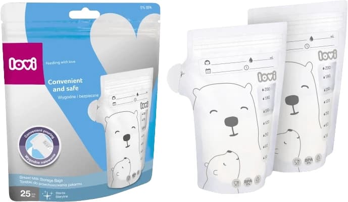 LOVI Buddy Bear sacs de conservation du lait maternel, 1 x 25 pcs