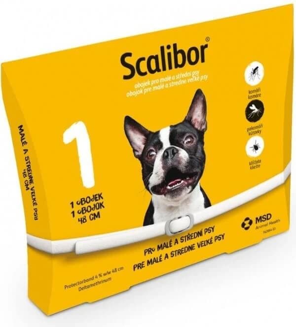 SCALIBOR Bande de protection 1×1 pc, collier antiparasitaire 48 cm