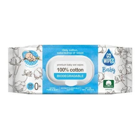 Lingettes humides pour enfants, 50 pièces, Go Wipes