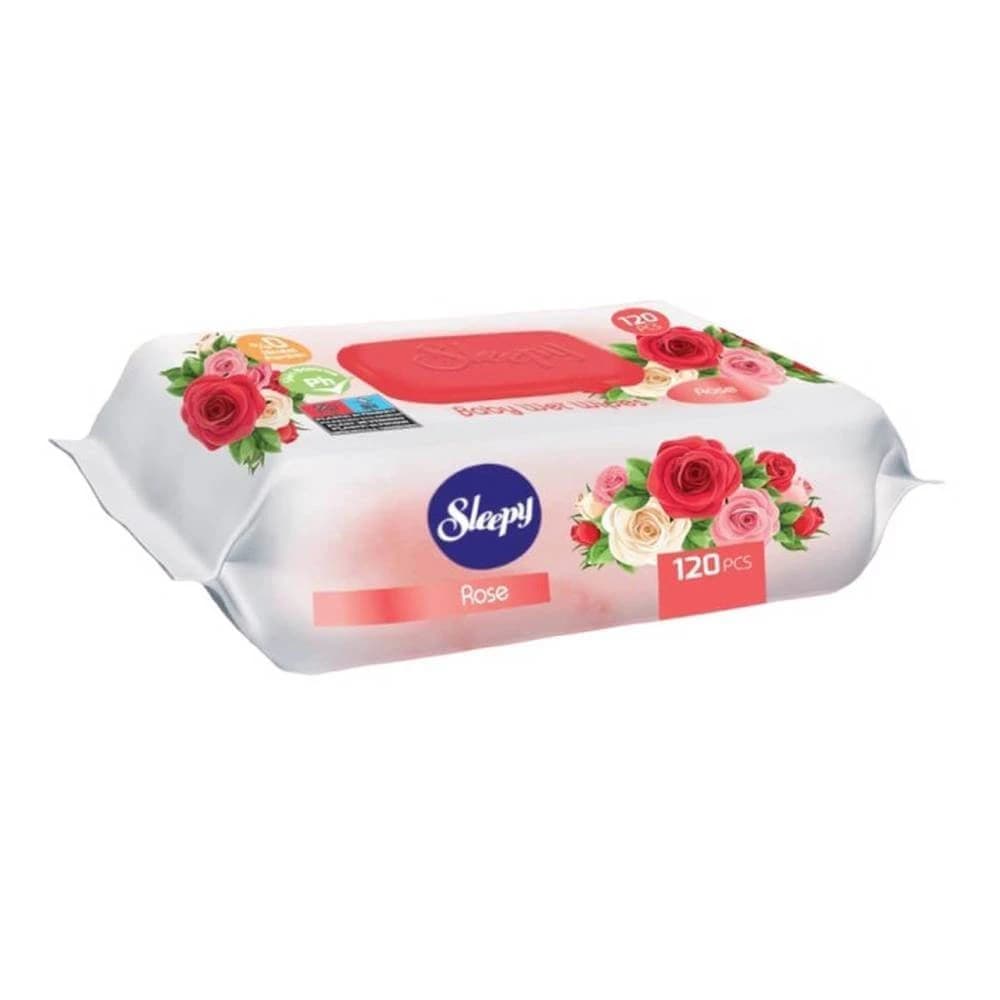 Serviettes humides roses, 120 pièces, Sleepy