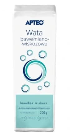 Ouate de viscose-coton, Apteo Care, 200g, 1 pièce