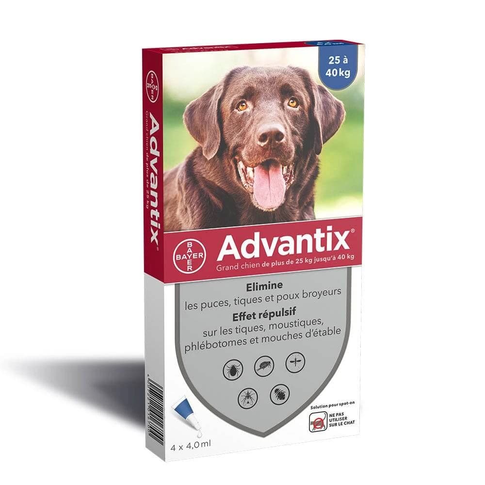 Advantix Pipettes Pour Grand Chien de 25 à 40kg x4
