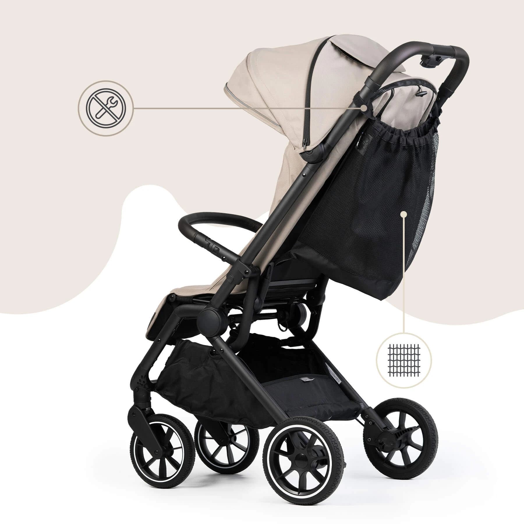 Sipo, organisateur universel en filet - sac trolley, taille XL, noir, 1 pce view 2