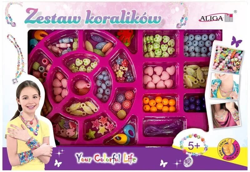 Jeu de perles en plastique de différentes couleurs et formes 150 pièces