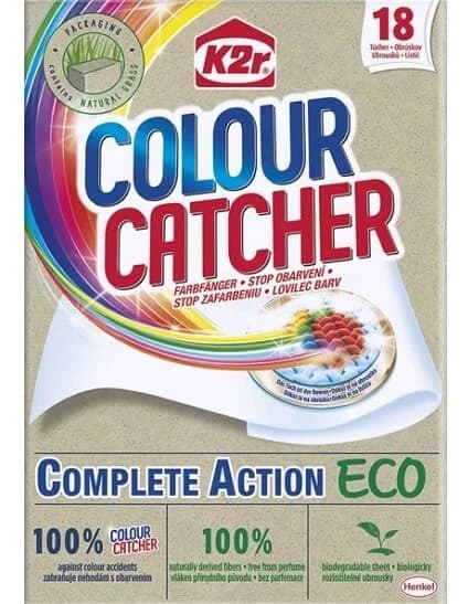 K2r Colour Catcher Eco Stop Lingettes de lavage, 18 pièces
