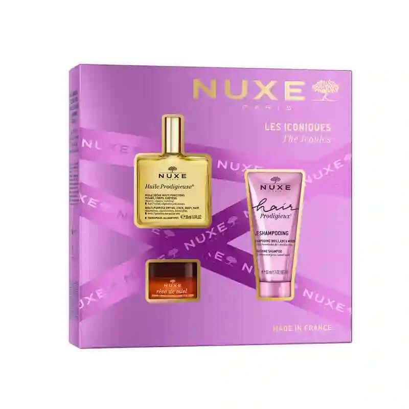 Coffret Cadeau Multi-Gammes Best Sellers Nuxe Huile Prodigieuse + Shampooing +Reve The Miel