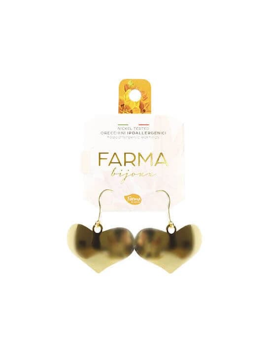 FARMA BIJOUX Boucles d'oreilles hypoallergéniques Pendentif Coeur d'or