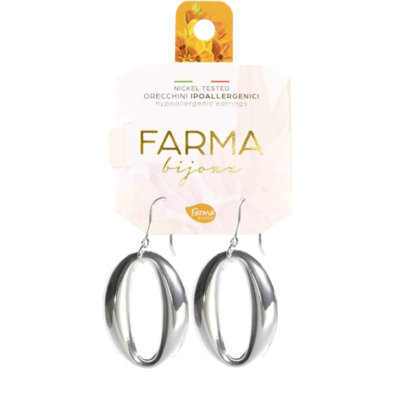 FARMA BIJOUX Boucles d'oreilles hypoallergéniques Argent Ovale 45mm