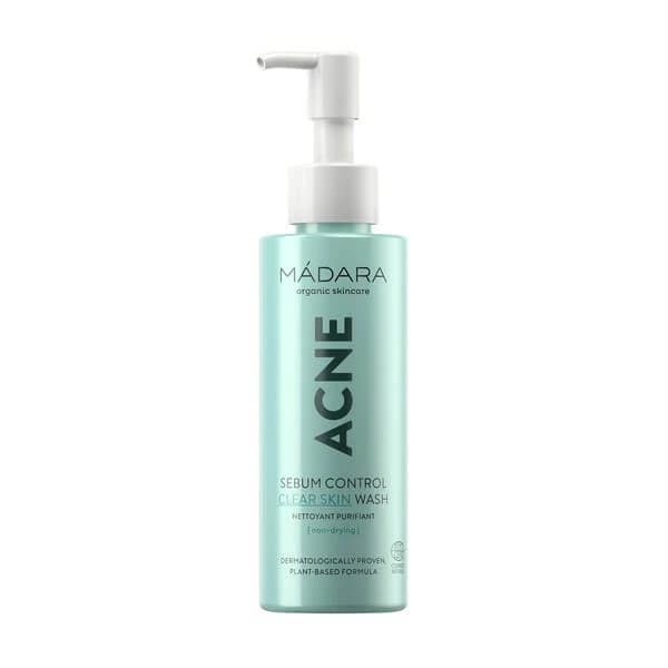 Madara Acne Sebum Control Clear Skin Wash, gel nettoyant pour les peaux grasses et à problèmes, 140 ml
