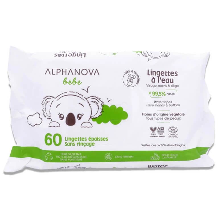 ALPHANOVA BEBE 60 LINGETTES A L'EAU