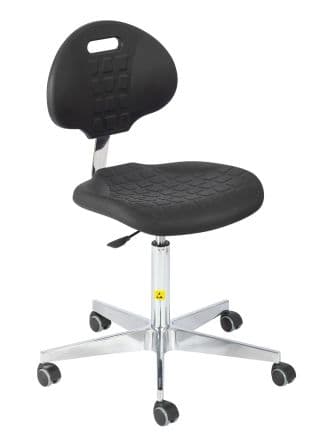 RS PRO, Noir Chaise de bureau Polyuréthane à Roulettes 200 kg
