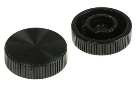 RS PRO Bouton de serrage Noir Acétal Moleté Borne à vis 26 mm
