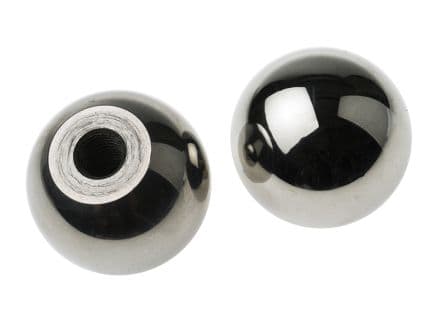 RS PRO Bouton de serrage Argent Acier inoxydable 304 Sphérique 10 mm 10 mm Enfichable 38 mm