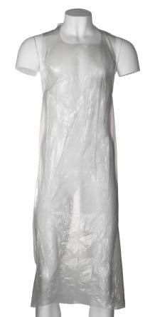RS PRO Tablier jetable Blanc Polyéthylène Produit léger x 200