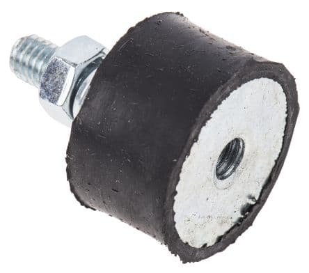 FIBET Support anti-vibrations M6 x 18 mm Bobine mâle à  femelle 46.2 daN en Acier Zingué, Caoutchouc naturel, Ø ext. 25