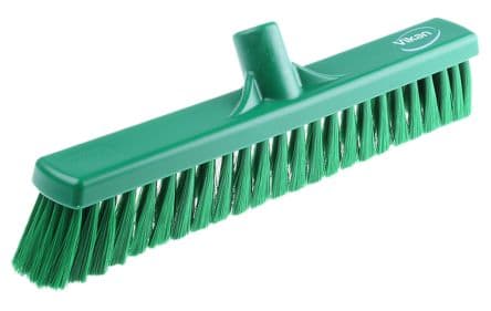 Vikan Balai Vert avec brosse Polyéthylène téréphtalate, Souple pour Zones mouillées, Zones sèches