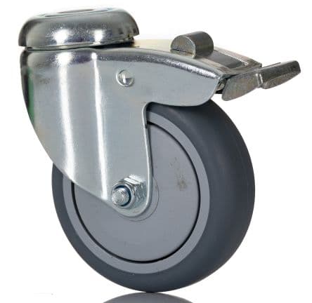 Tente Roulette Pivotant, 75 kg, Ø 75 mm, Caoutchouc