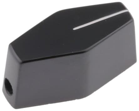 RS PRO Bouton de potentiomètre Noir Circulaire, Axe de 6.35 mm Blanc