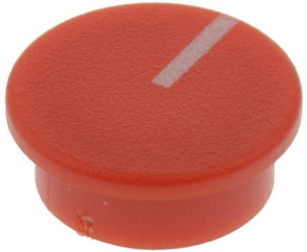 RS PRO Capuchon pour bouton de potentiomètre Rouge, Diamètre de 19 mm Circulaire, Axe de 6.4 mm Blanc