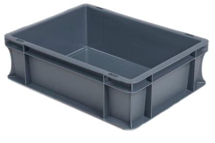RS PRO Bac gerbable Europe 10L Gris en Polypropylène, 120 mm x 300mm x 400 mm