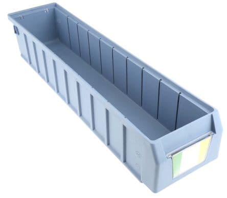 RS PRO Bac de rangement Bleu en Polypropylène Portable, 500 mm x 117 mm x 90 mm