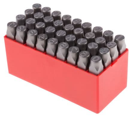 RS PRO Kit de poinçons de gravure pour lettres 10 mm x 36 pièces