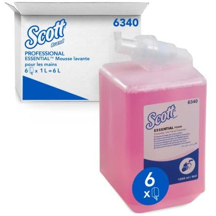 KLEENEX Savon pour les mains Rose SCOTT, Floral 1 L Cartouche Antibactérien SCOTT
