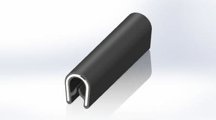 RS PRO Protection de bord Noir, en Éthylène-propylène-diène monomère (EPDM) x 15 mm x 11mm 20 m